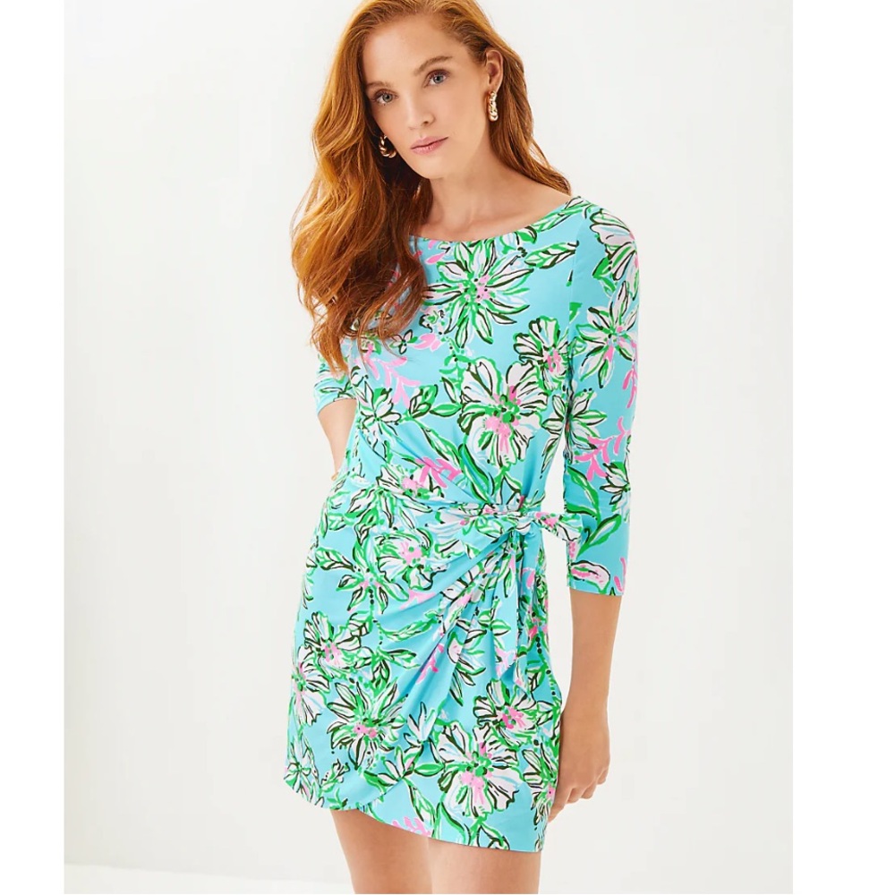 BRAND NEW LILLY PULITZER - BLAISE 3/4 SLEEVE ROMPER, MULTI SUN OF A BUN